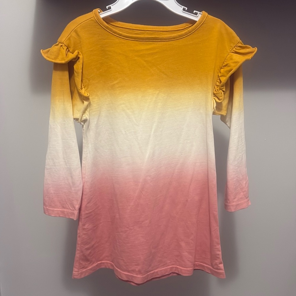 Tea Collection Gradient Gold, White, and Pink Dress